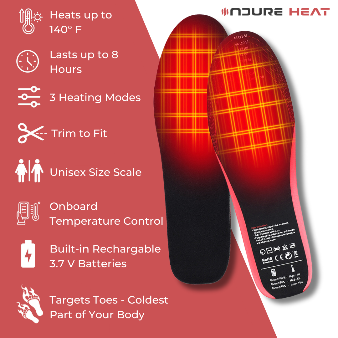 Rechargeable Heated Insoles with Remote | Endure Heat